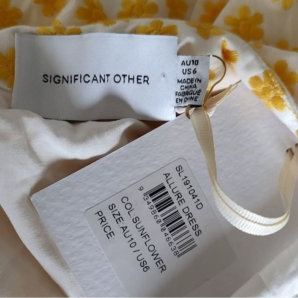 Significant Other Allure Yellow Strapless Maxi Dress Sunflower Embroidered NEW - Picture 12 of 14